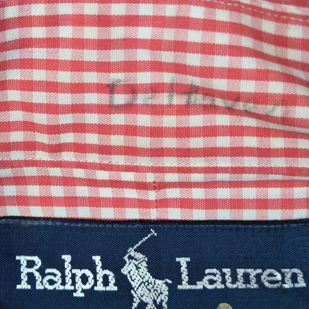 Polo Ralph Lauren Button Down Mens XL Blake Gingham Plaid Long Sleeve Red White